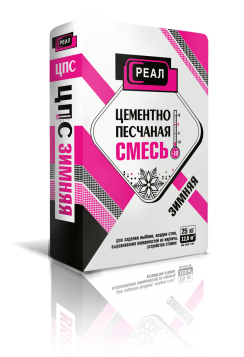 Цементно-песчаная смесь РЕАЛ М-300 зимняя, мешок 25 кг