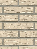 Клинкерная фасадная плитка "perla mana", кремово-белая с оттенками, с отделкой под шагрень 240х9х52