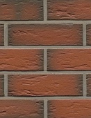 Клинкерная фасадная плитка "ardor senso", красная пестрая, обожженная, с плоской отделкой под шагрень 240х9х52