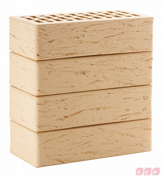 Кирпич лицевой пустотелый Бежевый Рустик 250x120x65, ЛСР