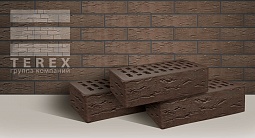 Кирпич лицевой пустотелый Мокко Рустик 250x120x65, TEREX
