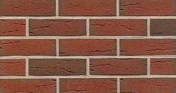 Клинкерная фасадная плитка "ardor rustico", красная пестрая, обожженная, "структура формбек" 240х9х71