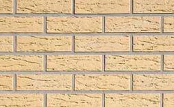 Клинкерная фасадная плитка Rimini, желтый, мерейная, с песочной пылью 240x14x71