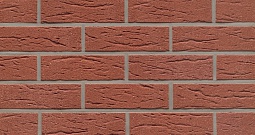 Клинкерная фасадная плитка "carmesi mana", красная с оттенками, с отделкой под шагрень 240х9х71