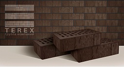 Кирпич лицевой пустотелый Какао Шале 250x120x65, TEREX