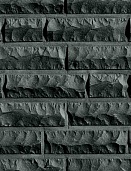 Кирпич клинкерный полнотелый,Quebec, черный с оттенком, боссированная, угловой  230х105х71