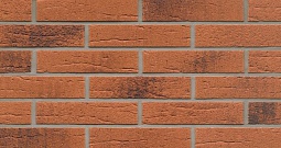Клинкерная фасадная плитка "terracota rustico carbo", терракота "структура формбек", угольный нагар 240х9х52