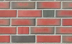 Клинкерная фасадная плитка Westerwald, красный, пёстрый, гладкая 240x14x52