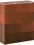 Кирпич лицевой пустотелый Красный Флэш темный поверхность "Тростник" 250x120x65, ЛСР