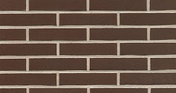 Клинкерная фасадная плитка "geo liso", темно-коричневая с оттенками, гладкая 240х9х52