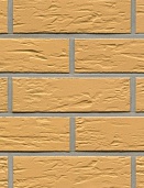 Клинкерная фасадная плитка "amari senso", желтая с оттенками, с плоской отделкой под шагрень 240х14х71