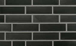 Кирпич клинкерный полнотелый, Faro, черный с оттенком, гладкая 240x115x71