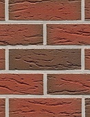 Клинкерная фасадная плитка "ardor mana" , красная пестрая, обожженная, "рустикаль", с отделкой под шагрень 240х14х71