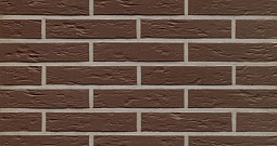 Клинкерная фасадная плитка "geo senso",темно-коричневая с оттенками, с плоской отделкой под шагрень 240х9х52
