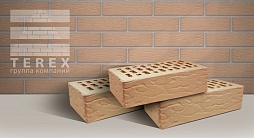 Кирпич лицевой пустотелый Солома Рустик 250x120x65, TEREX