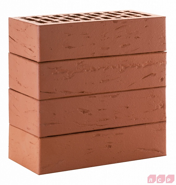 Кирпич лицевой пустотелый Тёмно-красный Рустик 250x120x65, ЛСР
